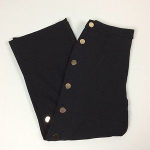 NWOT Wide Leg Trousers English Factory High Rise Snapside Black Modern Career S